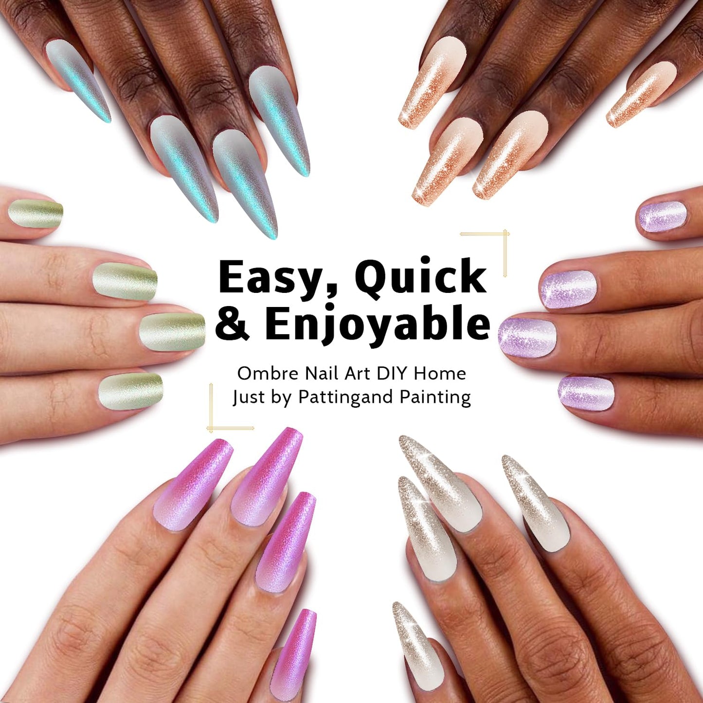 Sponge Pat Paint Nail Gel, Ombre Nails Gradient Gel Nail Blush Blooming Aura Nails Drawing Stripper Floral Painting DIY Nail Art, No Wipe, UV/LED Curing (16 Colors E)-BrightBean Baby