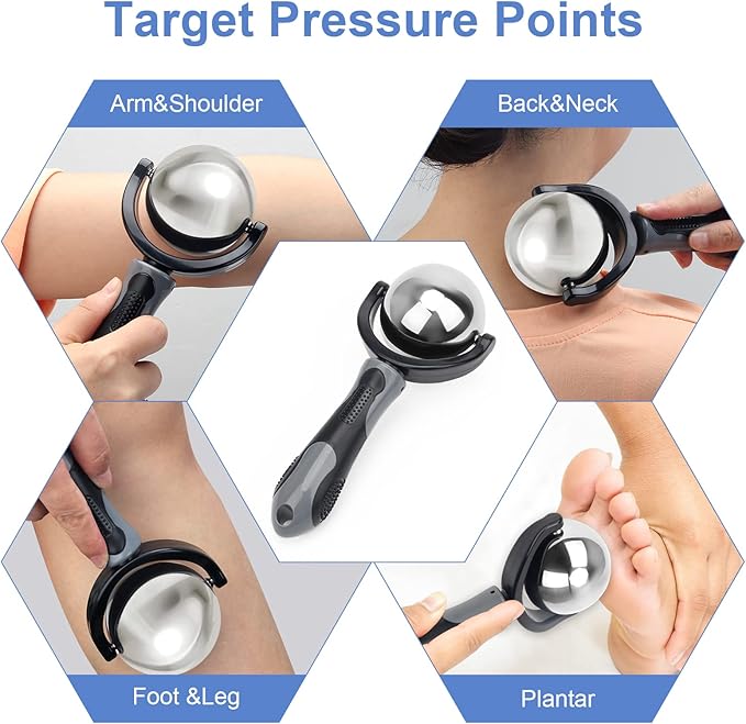 Cold Massage Roller Ball, Cold Therapy Relief, Portable Fitness Ice Roller Ball with Handle, Great Tool for Back/Neck Pain, Muscles Recovery and Inflammation-BrightBean Baby