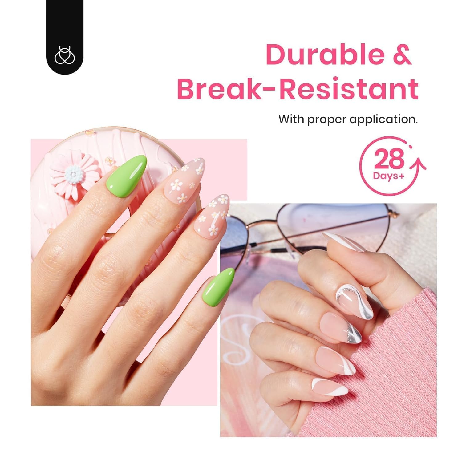 Beetles Gel Short Almond Nail Tips, 288Pcs Pre-Shape Clear Short Almond Gel Press On Nail Fake Nails Easy Nail Extension Full Cover False Nails for Gel Nail Polish Gelly Tips DIY Nail Salon-BrightBean Baby