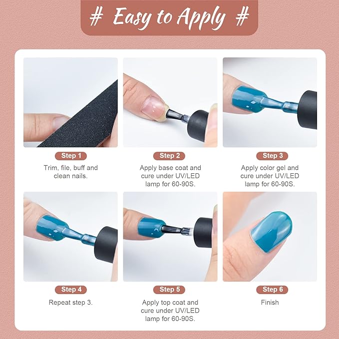 JODSONE Gel Nail Polish Kit with U V Light 32 Color Soak Off Base&Top Glitter Coat Gel Polish for DIY Manicure Lovers-BrightBean Baby