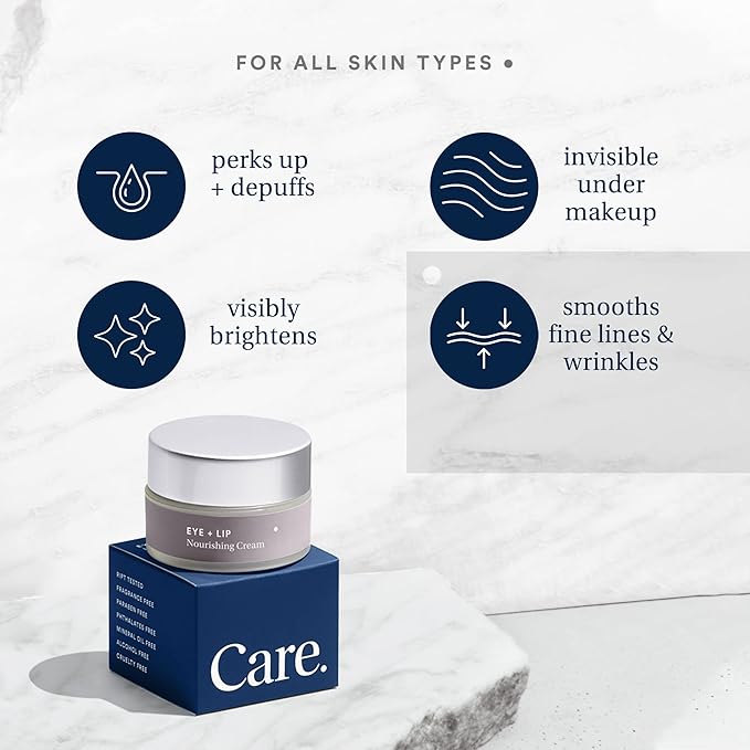 Eye+Lip Nourishing Cream with Caffeine, Vitamin K, Vitamin C, and Peptides. De-Puffs and Reduces Dark Circles. Fragrance-Free, Cruelty-Free. (0.5 ounce) (0.5 oz)-BrightBean Baby