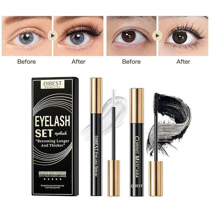 Makeup Sets.Lash serum.Mascara.Waterproof Smudgeproof Long Lasting.Gift Kit for Women Girls(2 Pcs Set)-BrightBean Baby