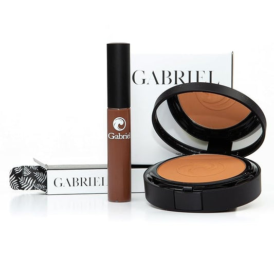 Gabriel Toolkit Concealer + Foundation | Organic, Clean Beauty Set + Cosmetic Travel Bag (Deep Beige SET, 1)-BrightBean Baby