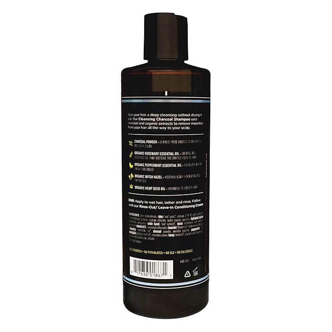Barrel and Oak - Cleansing Charcoal Shampoo, Clarifying Shampoo, Hair Care for Men, Deep Cleans & Purifies, Hydrates & Soothes Dry Scalp, Essential Oil-Based Scent, Vegan (Mint & Eucalyptus, 16 oz)-BrightBean Baby
