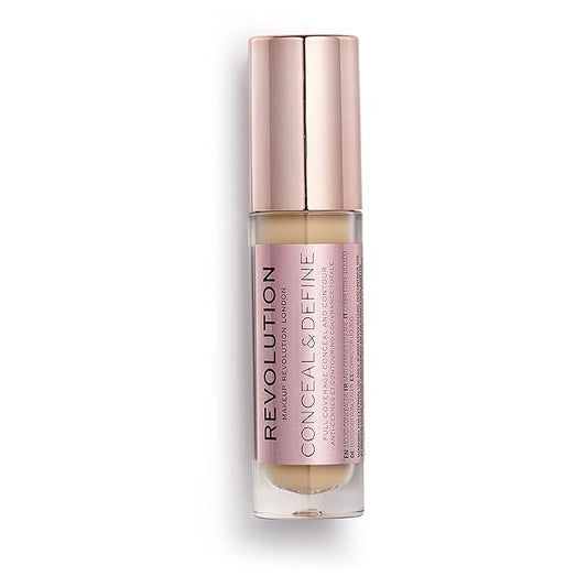 Makeup Revolution Conceal and Define Concealer, Full Coverage & Matte Finish, C9.2 for Medium/Tan Skin Tones, Vegan & Cruelty-Free, 0.7 Fl Oz-BrightBean Baby