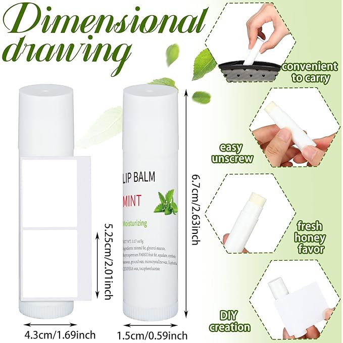 Demissle 150 Pcs Unlabeled Lip Balm Bulk Chapped Stick Blank Mini Lip Balm Gifts Moisturizing Lip Balms Favors for Women Homeless Wedding Bridal Shower Favors Baby Shower Guests Favors(Mint)-BrightBean Baby