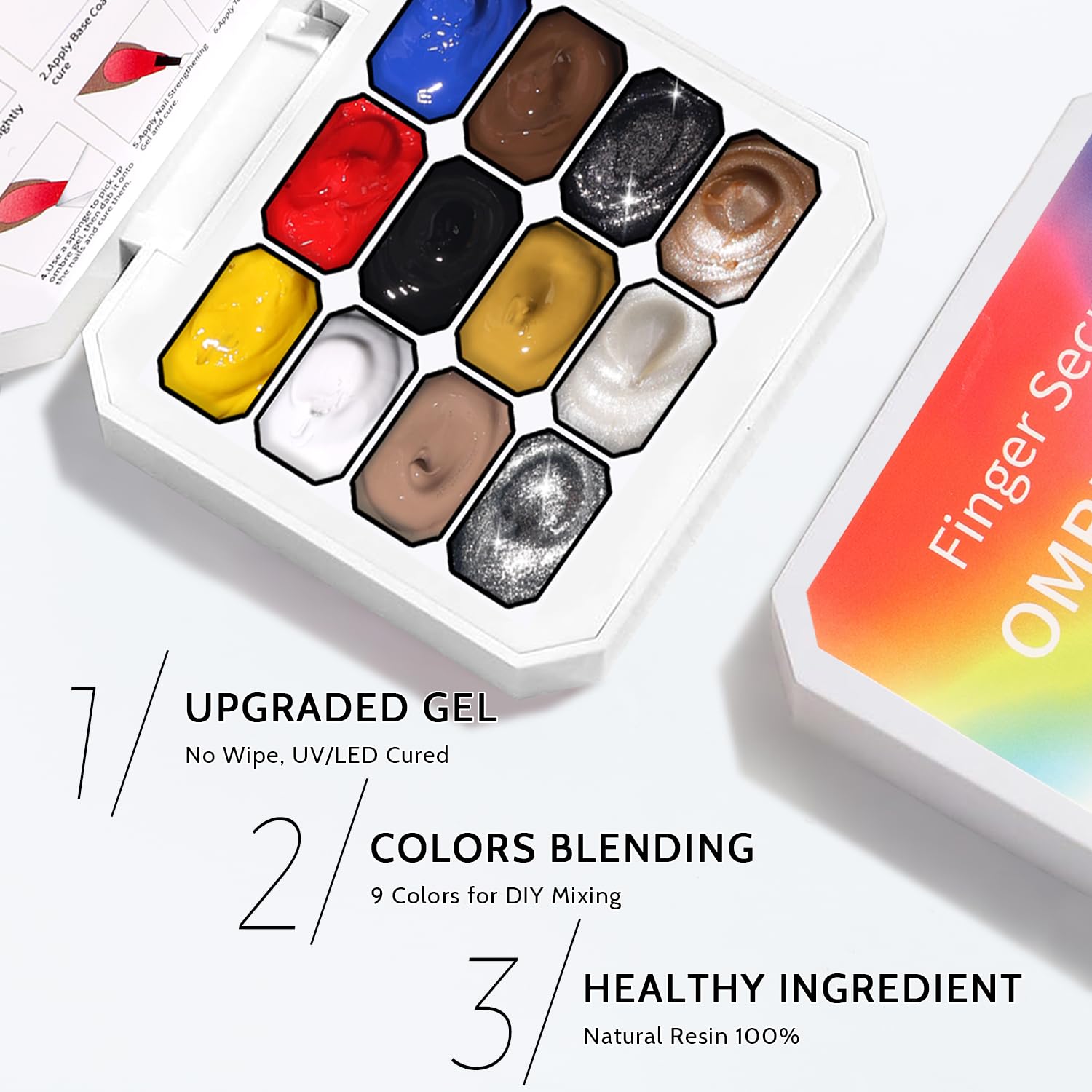 Sponge Pat Paint Nail Gel, Ombre Nails Gradient Gel Nail Blush Blooming Aura Nails Drawing Stripper Floral Painting DIY Nail Art, No Wipe, UV/LED Curing (12 Colors F)-BrightBean Baby