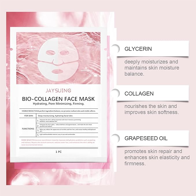 Retinol Collagen Face Mask – Korean Tightening Hydrogel Overnight Mask, Deep Moisturizing & Elasticity Boost, Long-Lasting Hydration & Brightening Skin (Deep Hydrating Mask)-BrightBean Baby
