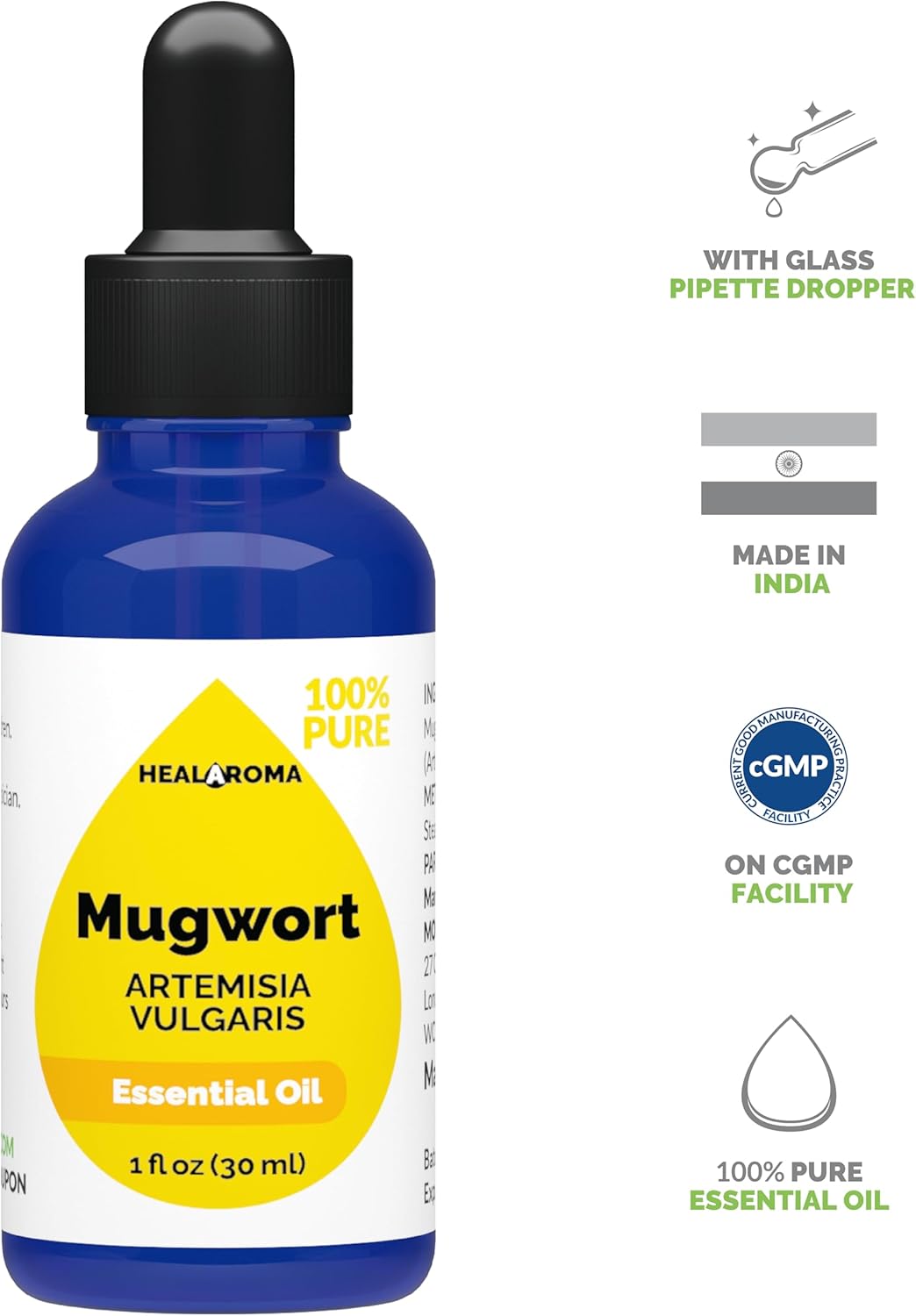 Mugwort Essential Oil 30 ml - 1 oz - Pure & Natural - with Pipette Dropper-BrightBean Baby