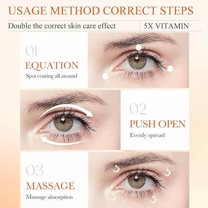 Eye Cream For Dark Circles, Vitamin C Eye Cream For Dark Circles, Puffiness and Bag, Anti Aging Eye Cream Firming Skin, Reduces Fine Lines, Moisturizing Eye Cream for Dry Skin around Eyes-BrightBean Baby