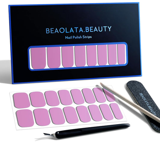 Nail Polish Strips, 32PCS Salon Quality Wraps, Long Lasting Gel Nail Stickers for Women Easy Apply& Remove (Violet Petal Purple)-BrightBean Baby