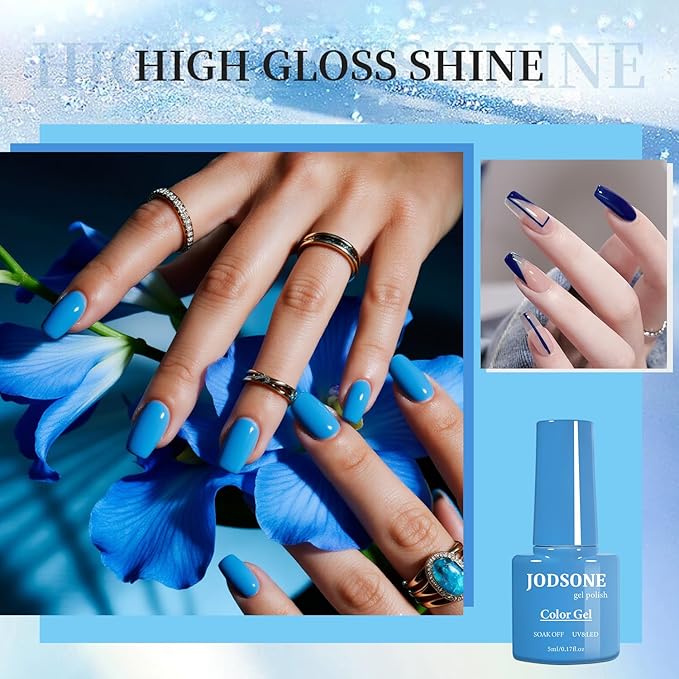 JODSONE Same Color Same Bottle 32 Colors Gel Nail Polish with U V Light Soak Off Glitter Base Top Matte Coat Manicure Salon Home DIY-BrightBean Baby