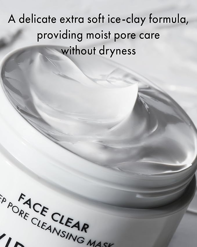 VIDIVICI Korean Deep Pore-Cleansing Clay Mask – Gently Exfoliates & Soothes Oily, Sensitive Skin – Mud Wash-Off Formula for Sebum Control, Cooling Hydration & Pore Tightening – 3.38oz-BrightBean Baby
