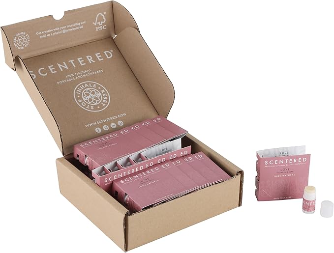 Scentered Party Favors for Wedding, Anniversary, Birthday - 30 x Mini Aromatherapy Inhaler Balm Sticks - Love: Enchanting Essential Oils Blend - Adult Party Favors for Women & Men-BrightBean Baby