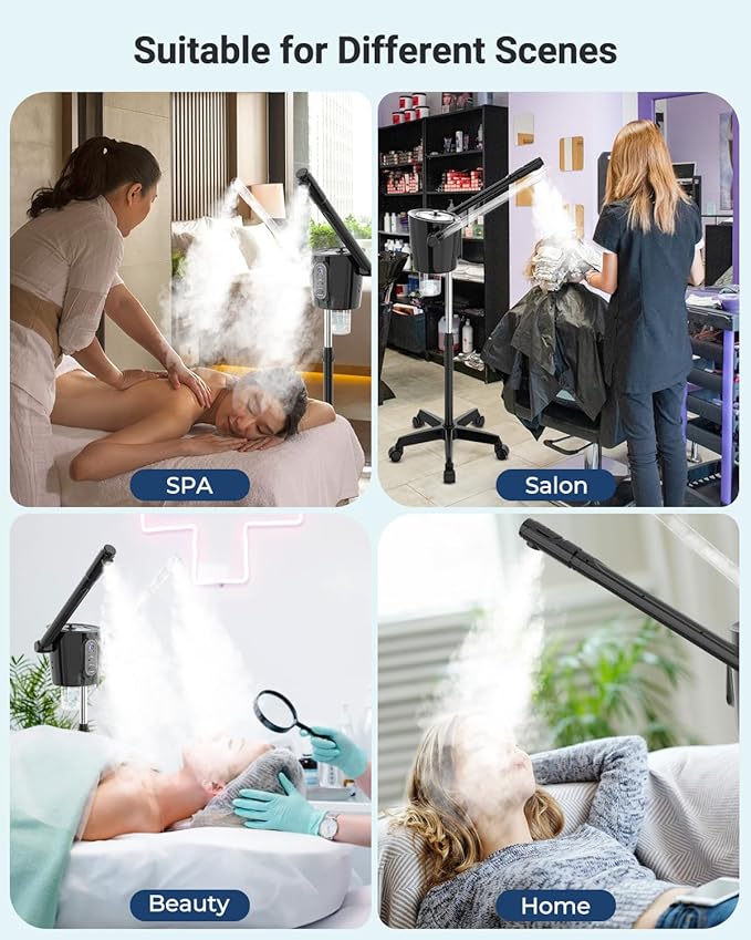 Kingsteam 2-in-1 Hot & Cold Facial Steamer with Ozone & Ionic Technology,Deep Cleansing & Moisturizing,30-Min Timer,Large Water Tank for Professional Estheticians, Beauty Salons & Home Use-BrightBean Baby