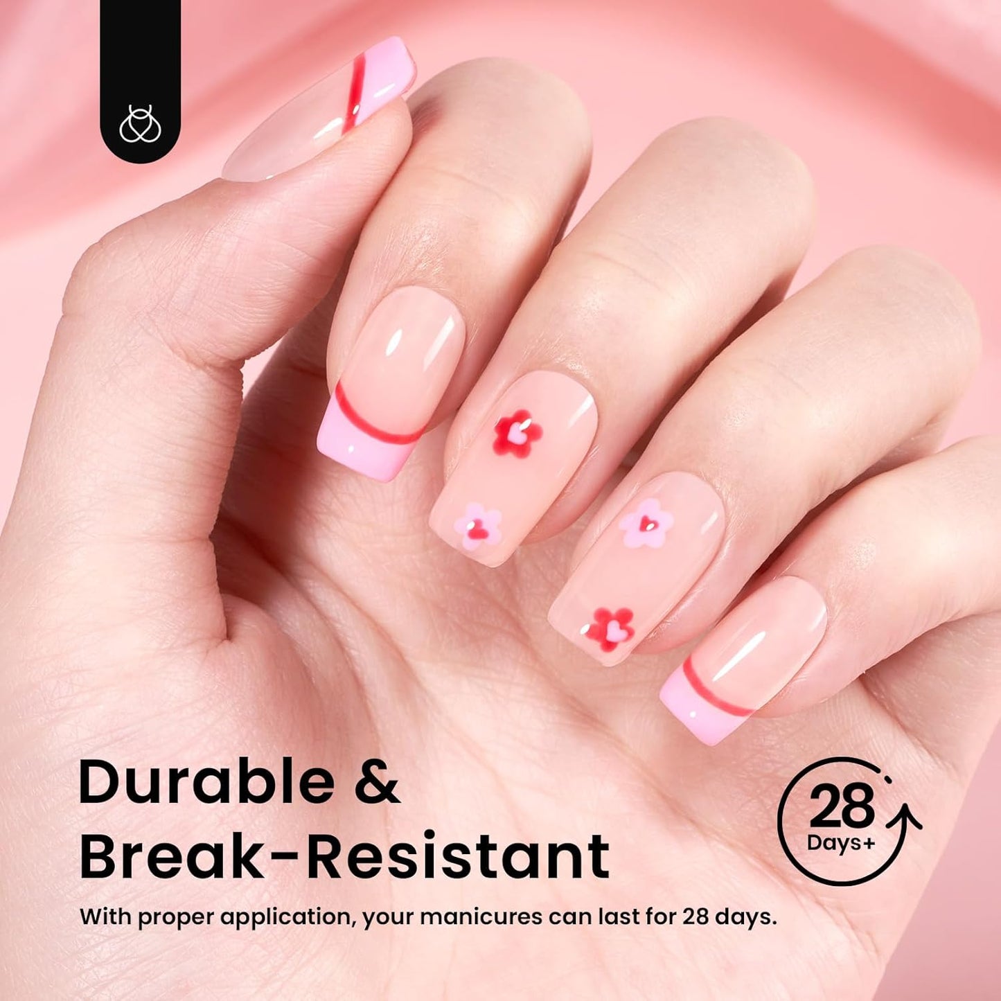 Beetles Short Square Nail Tips, 12 Sizes 288pcs French Full Matte Soft Pre-shaped Etch X Nail Tips, Full Cover False Nails Fake Acrylic Nails No Filing Needed for Nail Extensions Home DIY Nail Salon-BrightBean Baby