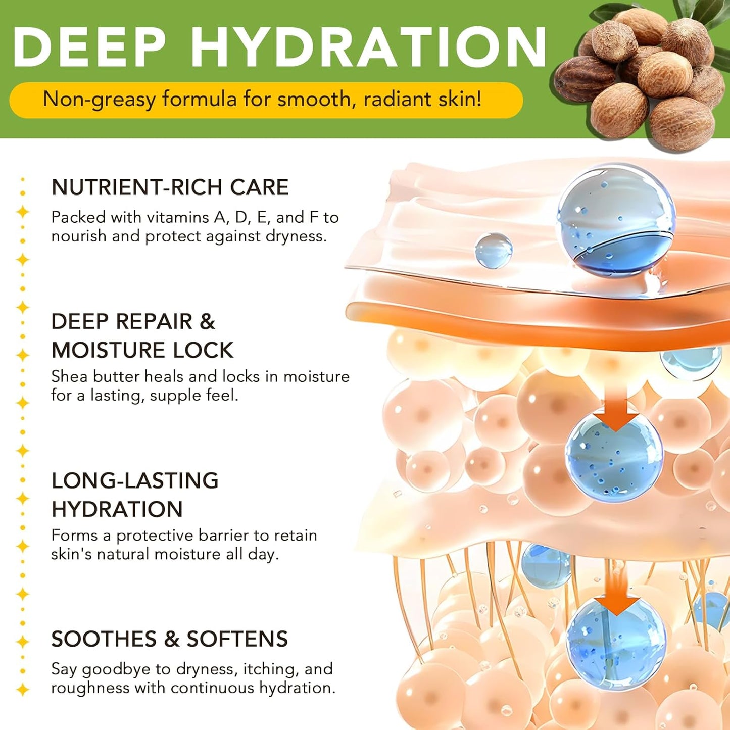 Shea Butter Raw Organic, Natural Raw Unrefined Shea Butter Hand Cream, Moisturizing and Locking Water, Keeps Skin Healthy and Vibrant, 7.8 OZ-BrightBean Baby