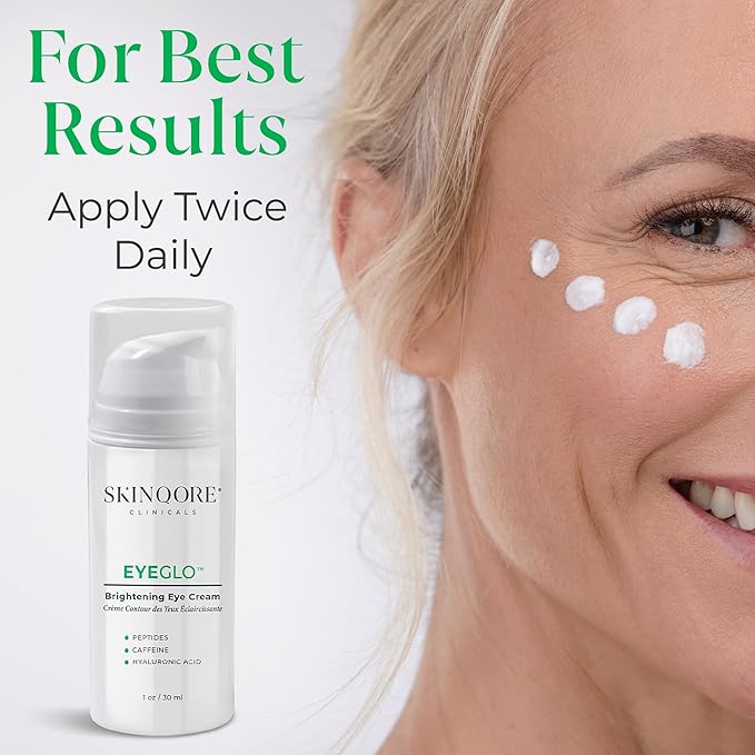 EyeGLO Caffeine Eye Cream for Dark Circles, Eye Bags, and Puffiness | Under Eye Treatment for Women with Peptides, Antioxidants, Hyaluronic Acid | Natural Brightening Eye Cream - 1 Oz-BrightBean Baby