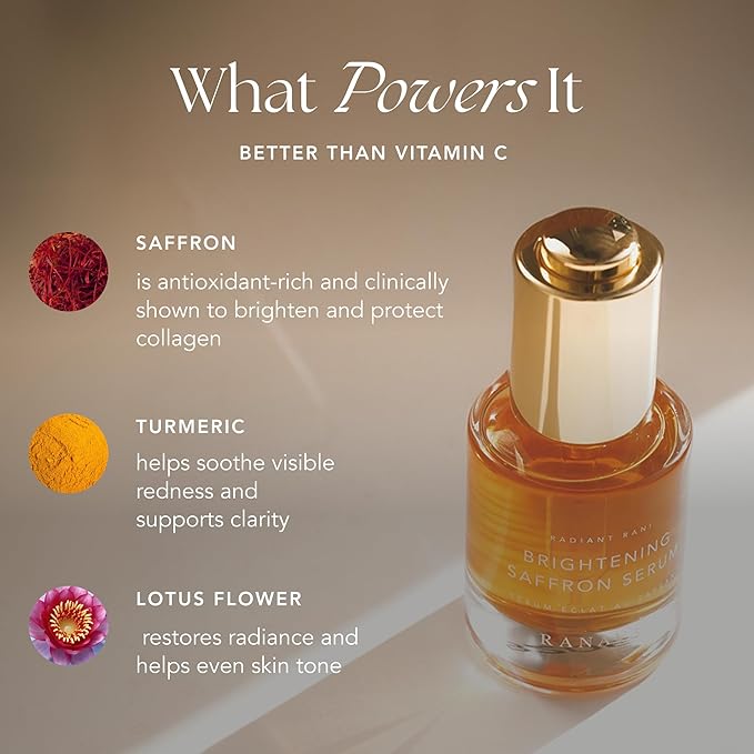 Brightening Saffron Serum - Discoloration Correcting Face Serum, Dark Spot Corrector, Vitamin C Alternative & Hyperpigmentation Treatment - Leaves Skin with a Healthy Glow (1 oz)-BrightBean Baby