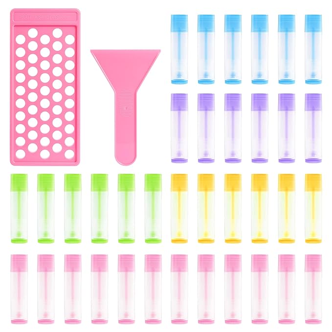 RONRONS Lip Balm Crafting Kit, Professional Lipsticks Filling Tray and Spatula with 50 Pieces Lip Balm Tubes with Twist Caps, DIY Lip Care Balms Making for Valentine's Day Christmas Gifts Business-BrightBean Baby