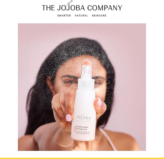 The Jojoba Company Water Toning Mist With Pure Jojoba Leaf Extract & Vitamin C - Hydrating, Toning & Firming - Antioxidant Protection - Reduces Pore Size - For Thirsty, Dehydrated & Dry Skin - 50ml-BrightBean Baby