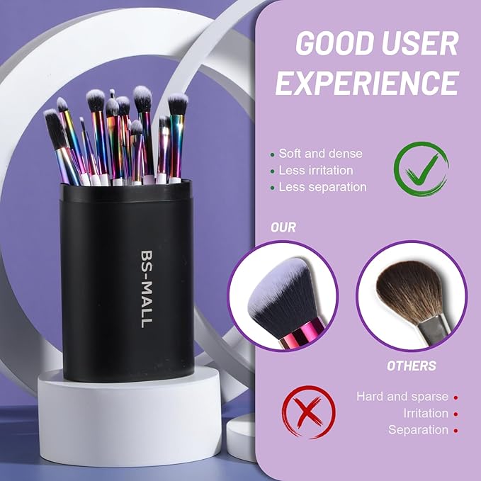 BS-MALL Makeup Brushes Makeup Tools Kit Premium Synthetic Powder Foundation Contour Concealers Lip Brushes Set 18 Pcs-BrightBean Baby