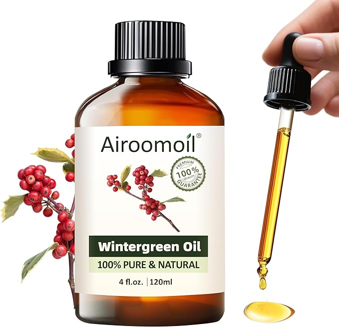 Pure Wintergreen Essential Oil, 100% Pure Natural Wintergreen Essential Oil, Premium Grade Essential Oils for Diffusers for Home, Skin, Care Massage, Soap Make, Aromatherapy, 4 Fl Oz | 120ml-BrightBean Baby