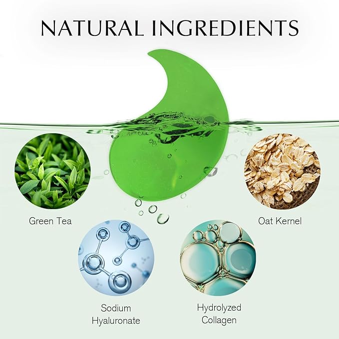 Under Eye Patches for Dark Circles: 30 Pairs Green Tea Eye Gels Pads - Reduce Eye Bags, Wrinkles & Puffy - Skin Treatment Mask Retinol Collagen - Anti Aging & Face Moisturizer For Women (Green Tea)-BrightBean Baby