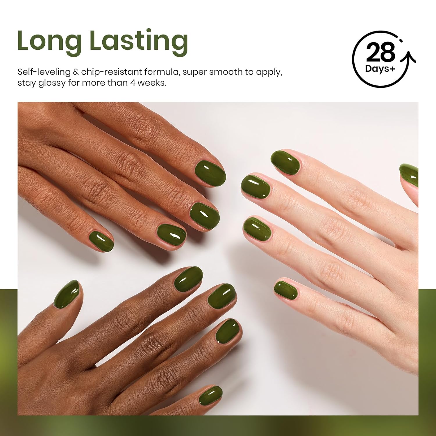 Beetles Green Gel Nail Polish - 15ml Olive Green Natural Jelly Gel Polish Fall Color Sheer Translucent Effect Soak Off UV Nail Art DIY Manicure Gift for Women-BrightBean Baby