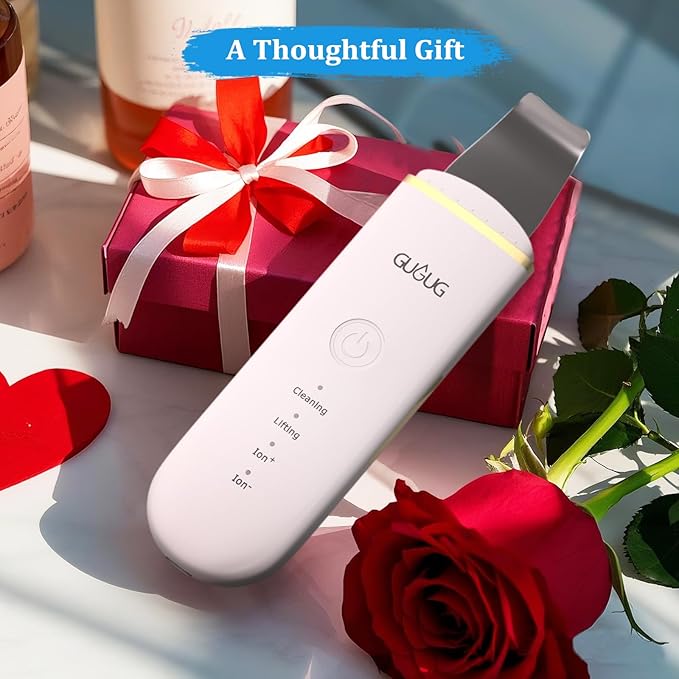 GUGUG Skin Scrubber Face Spatula Skin Spatula Pore Cleaner Blackhead Remover Tools for Facial Deep Cleansing-4 Modes -White-BrightBean Baby