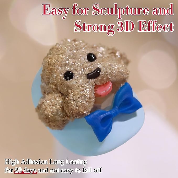 Double Rhythm 3D Nail Gel Solid Sculpting Gel for Nail Art Non-Sticky Hard Gel for Building Carving Molding Nail Extension Soak Off UV/LED Salon Home DIY 0.5 Oz (Gypsum Dark Gold)-BrightBean Baby