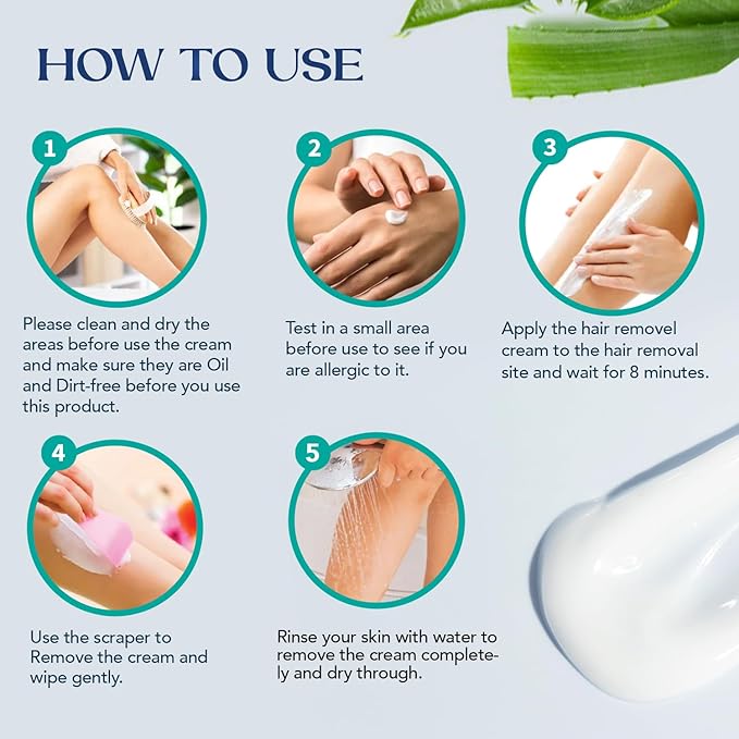 Hair Removal Cream for Women, Men - Bikini, Intimate Areas - Painless Depilatory for Body, Legs, Arms, Underarms, Private Areas - 120g-BrightBean Baby