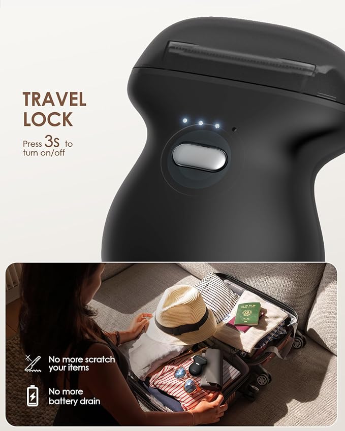 Mini Electric Shaver for Women, Rechargeable Travel-Sized Body Hair Trimmer, Palm-Perfect Hair Removal Razor with LED Display, Waterproof Wet/Dry Use Type-C Charging, On-The-Go Black-BrightBean Baby