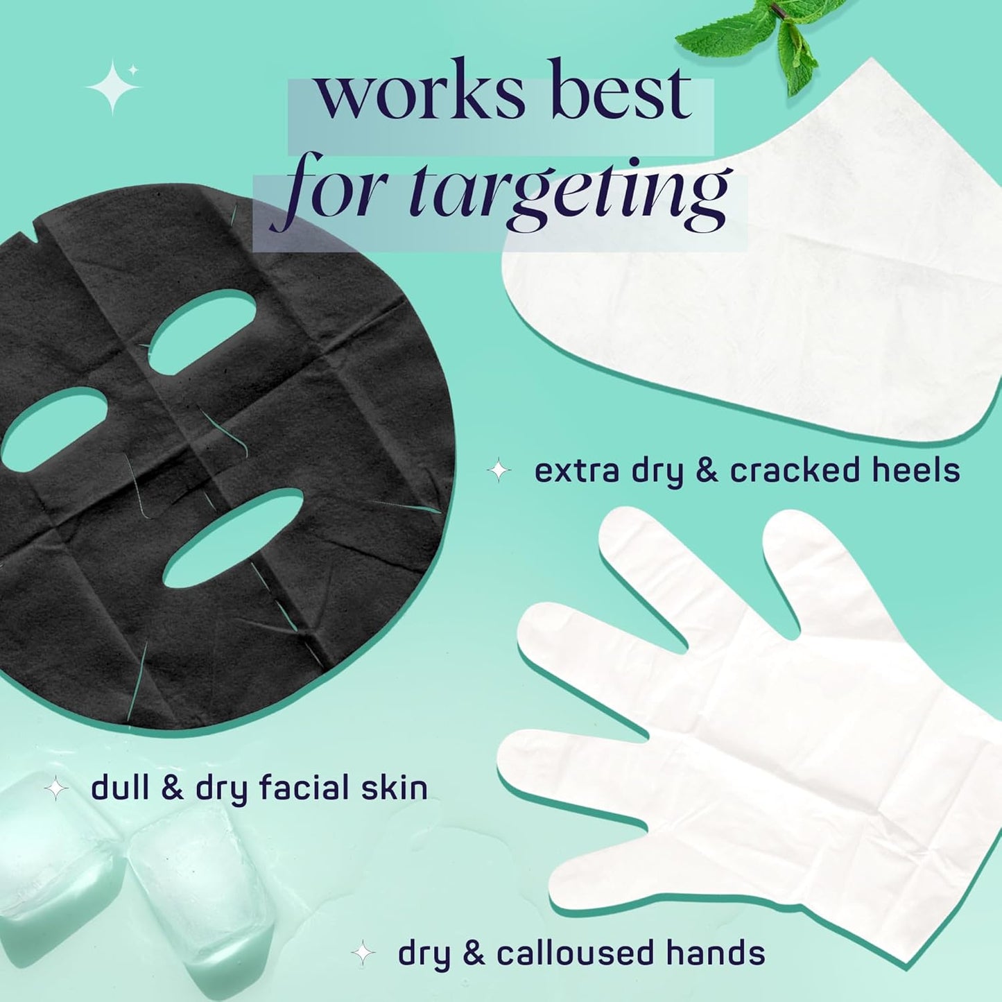 SpaLife Men's 12-Piece Spa Set: Repairing Hand Gloves for Dry Hands, Cooling Mint Foot Socks for Cracked Heels, and Moisturizing Face Mask Ultimate Men Grooming and Relaxation Gift Kit-BrightBean Baby