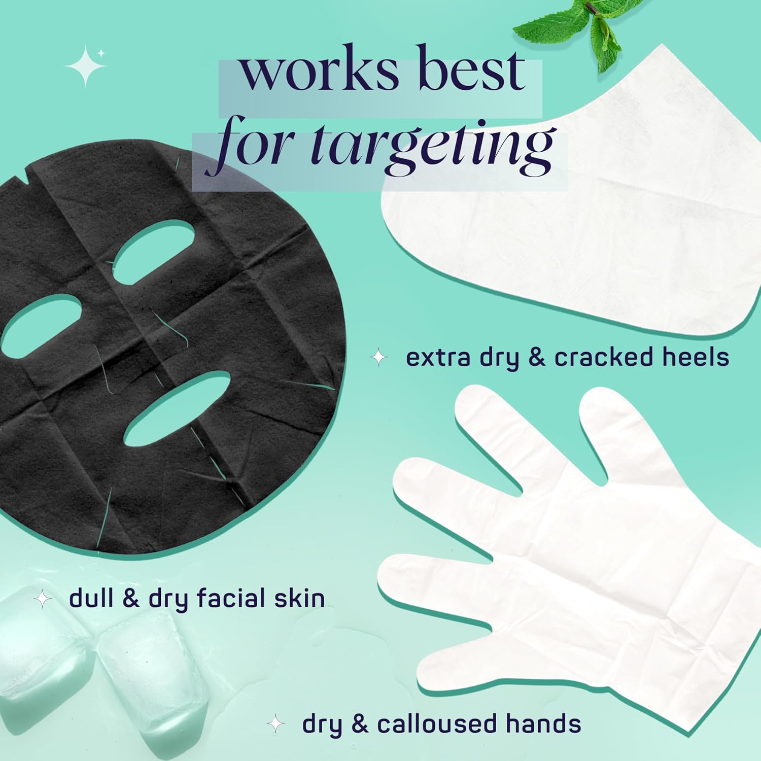 SpaLife Men's 12-Piece Spa Set: Repairing Hand Gloves for Dry Hands, Cooling Mint Foot Socks for Cracked Heels, and Moisturizing Face Mask Ultimate Men Grooming and Relaxation Gift Kit-BrightBean Baby