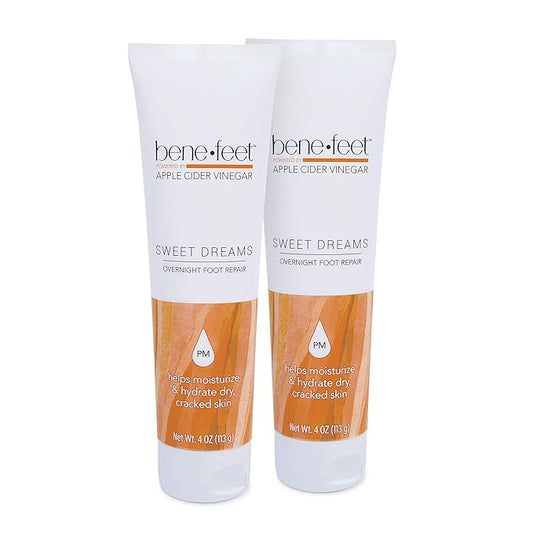 Benefeet Sweet Dreams Overnight Foot Repair - Night Cream for Detox, Moisturize & Soften Dry Cracked Skin, With Apple Cider Vinegar, Turmeric & Borage Oil, 4oz (2 Pack)-BrightBean Baby