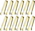 12PCS Ice Tongs Mini Sugar Tong 4.25Inch Stainless Steel Small Serving Tongs, Small Kitchen Tongs for Appetizers,Tea Party, Coffee Bar, Desserts (Gold 12pcs)