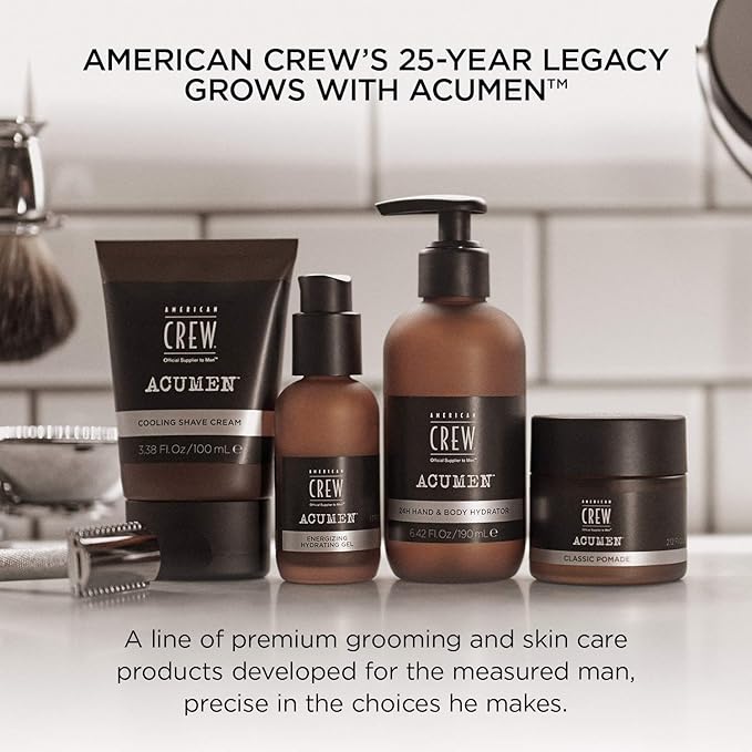 American Crew Men's Moisturizing Gel and Essential Travel Kit with Shampoo, Shave Cream, Gel by American Crew Acumen-BrightBean Baby