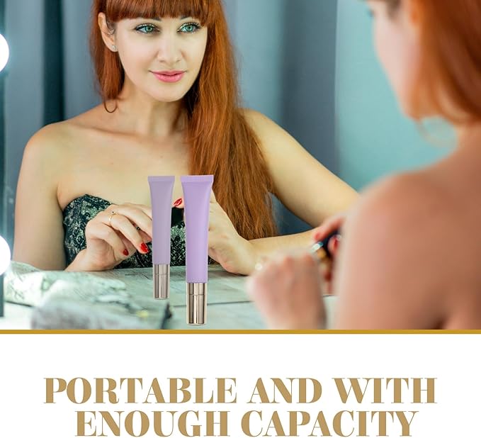 Empty Eye Cream Squeeze Tubes: 20ml Refillable Essential Oil Roller Sample Travel Container Cosmetics Roll on Bottle Dispenser for Lip Balm Gloss-BrightBean Baby