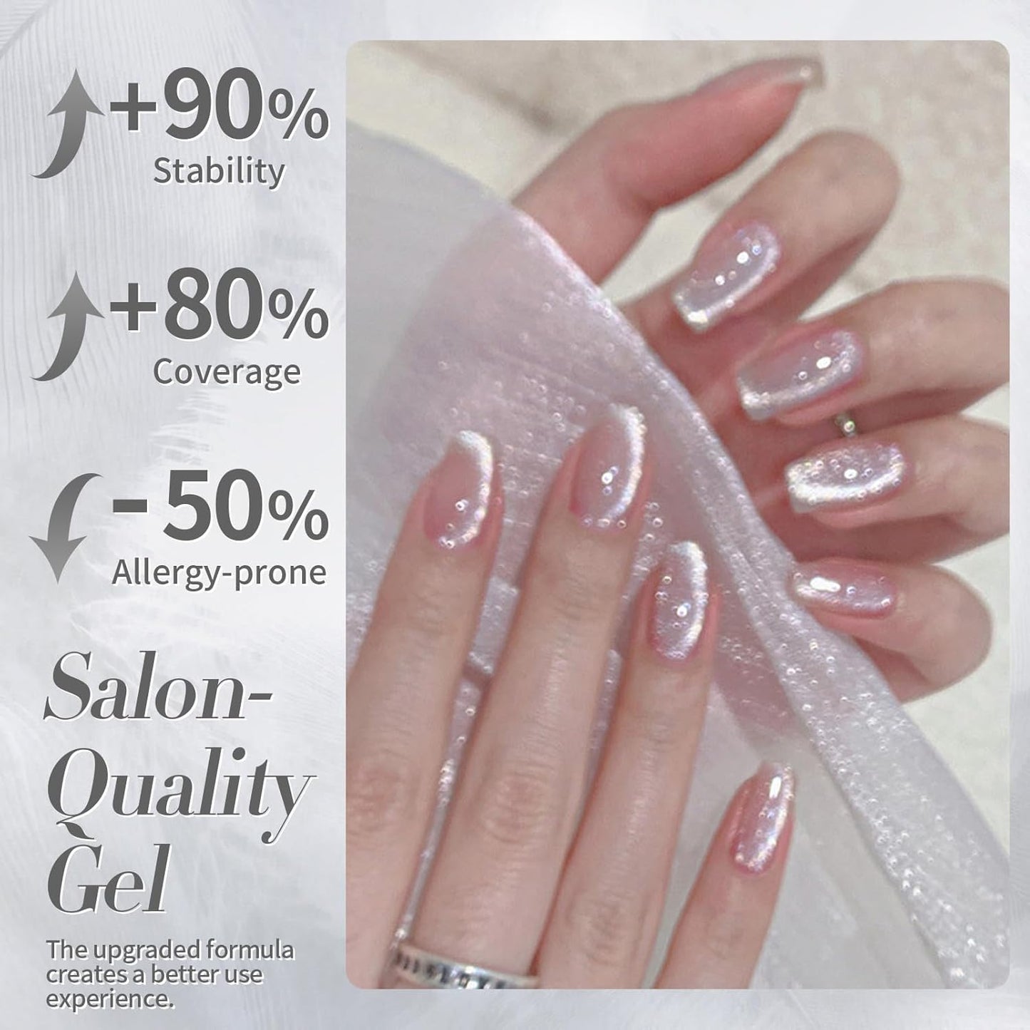 Born Pretty Cat Magnetic Eye Gel Nail Polish, Holographic Glitter Super Shine Gel Nail Polish Soak Off Led Nail Polish Nail Art Gel Manicure Salon DIY Gifts 15ML-BrightBean Baby