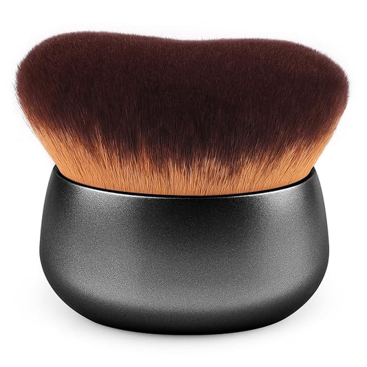 75MM Extra Large Self Tanner Kabuki Makeup Brush – Ultra Soft Dense Vegan Bristles for Body Makeup, Bronzer & Foundation–Applies Tanning Mousse, Lotion & Self Tanner–Black, Wet & Dry-BrightBean Baby