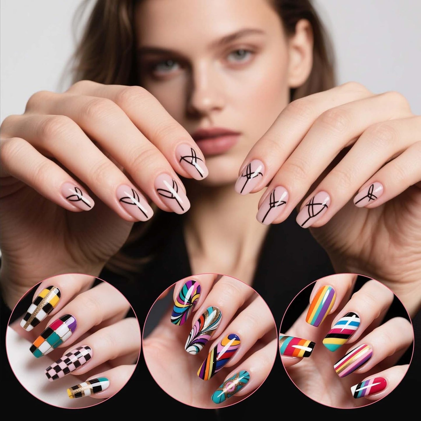 Artdone Wood Grain Nail Art Pens, Liner Brushes Set, 5PCS Brown Color Nail Tools For Long Lines, Thin Details, Fine Drawing, Liner Brush UV Gel Polish Painting Nail Design Sizes 5/12/13/20/25mm-BrightBean Baby