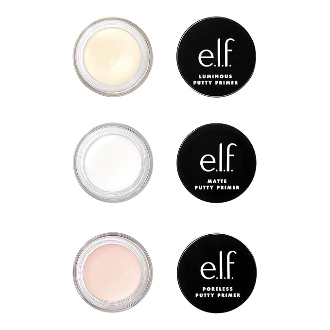 e.l.f. Cosmetics Putty Primer Trio, Includes Poreless Putty, Matte Putty & Luminous Putty, Travel Size, 0.14 Oz (4g) Each, 0.14 ounces, Count 3 ( Pack of 1)-BrightBean Baby