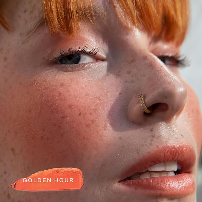 Tower 28 Beauty BeachPlease Cream Blush for Cheeks and Lips - Multi-Purpose Lip and Cheek Tint in Orange Blush - for Sensitive Skin – Color GOLDEN HOUR, Luminous Finish-BrightBean Baby