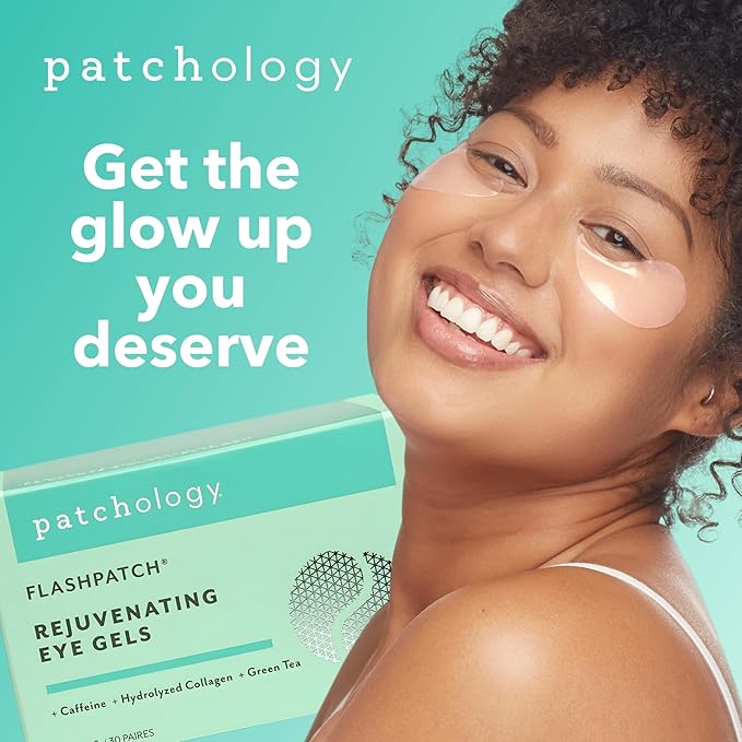 Patchology Rejuvenating Under Eye Gels - Hydrating Eye Mask w/Caffeine, Hydrolyzed Collagen & Centella Asiatica- Under Eye Patches For Dark Circles - Minimize Puffiness & Wrinkle Reducer - 30 Pairs-BrightBean Baby
