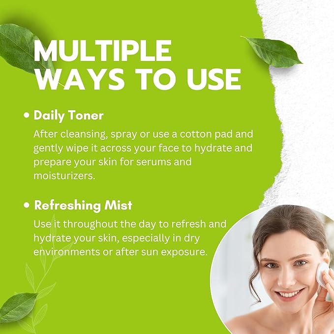 Green Tea Matcha Facial Toner with Rose Petal, Refreshing, and Soothing Face Toner, with Rose Oil, Aloe Vera,120ml-BrightBean Baby