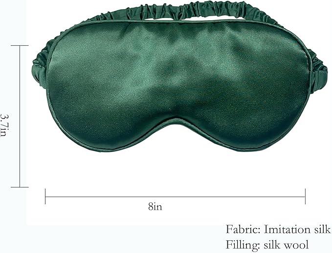 Silk Eye mask for Sleeping Light Blocking for Bedroom, Plane Travel Satin Sleep mask Women Mens,Blackout to Help You deep Sleep (Green)-BrightBean Baby