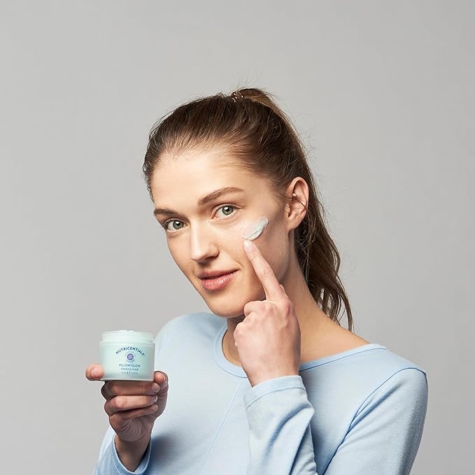 NuSkin NUTRICENTIALS Pillow Glow Sleeping Mask | Overnight Hydration | Bioadaptive Botanical Complex | Red Algae | Apple Extract | Deep Sea Water | Skin Glowing & Pore Minimizing | 2.5 Fl Oz | 2 Pack-BrightBean Baby