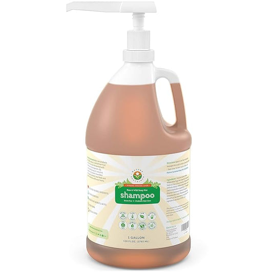 Organic Shampoo - Raw & Wildcrafted with Probiotics, Hypoallergenic Natural & Sulfate Free Shampoo for Sensitive Scalp, Dry Hair, Dandruff, Eczema & Psoriasis, Gallon, Original-BrightBean Baby