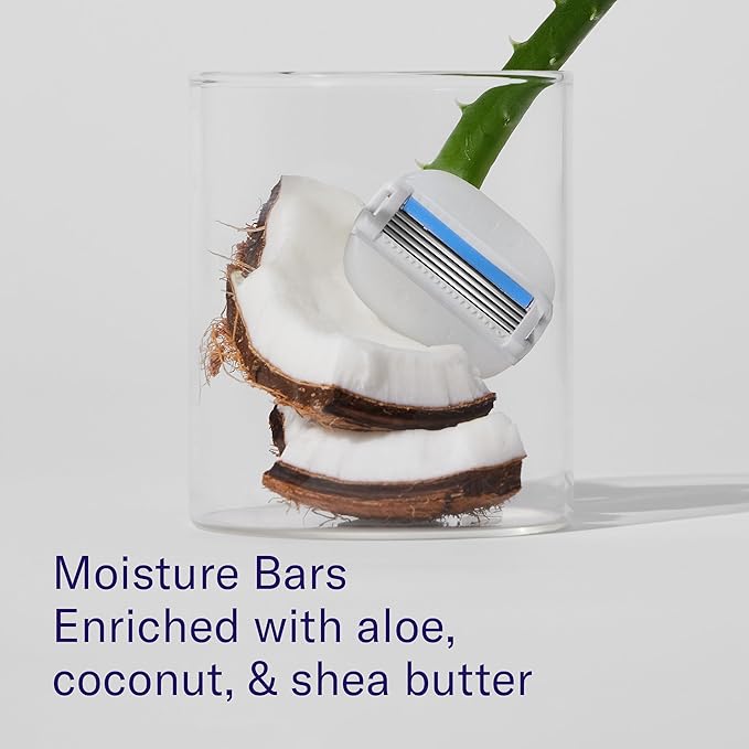 Flamingo Moisture Plus Women's Razor Set - Razor Handle, 4 Blade Refills, Shower Holder - Seafoam-BrightBean Baby